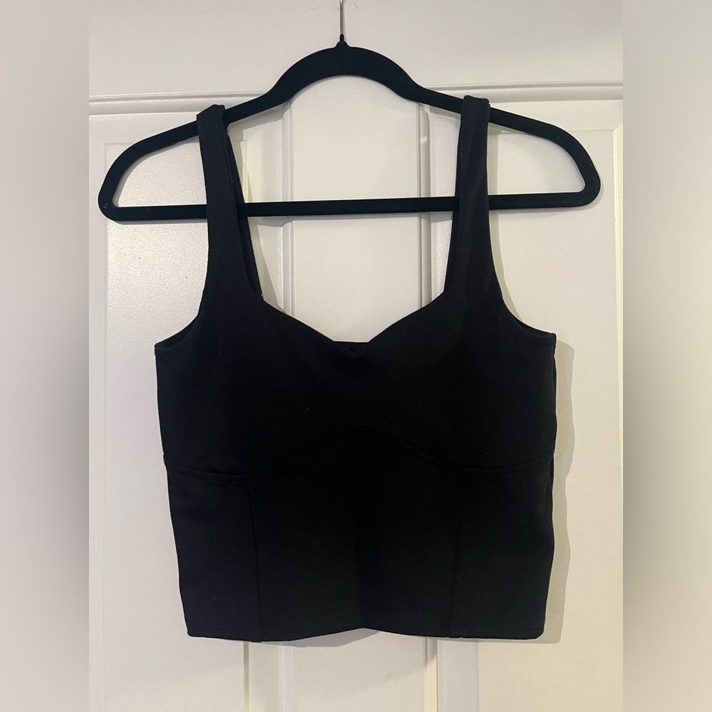Abercrombie & Fitch Black Sleeveless Stretch Crop Top